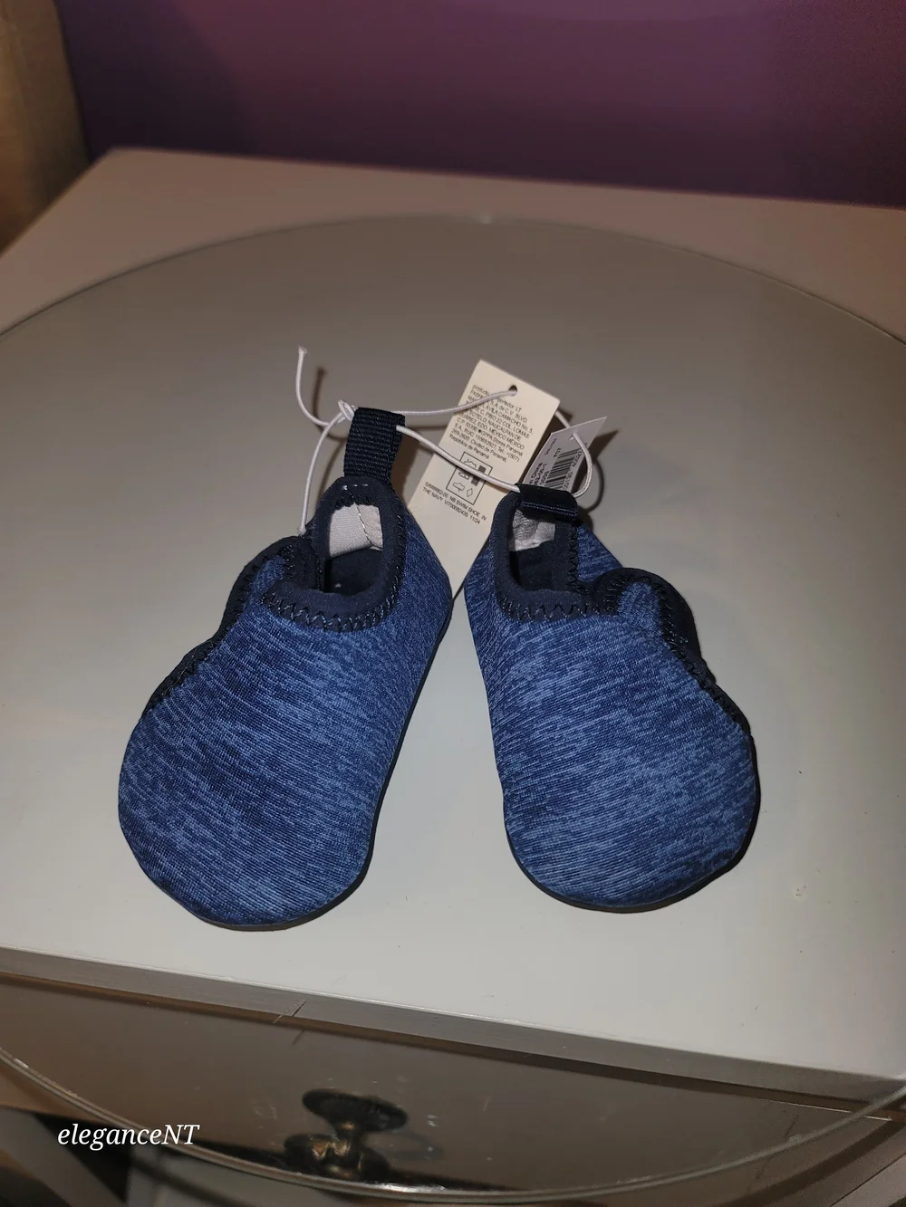 Old Navy Blue Water Shoes & Silver Glitter Jelly Sandals Sz: 0 To 3 Months NWT